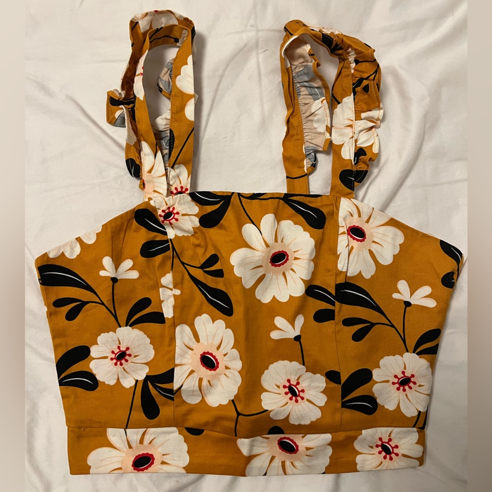 Floral dressy crop top
